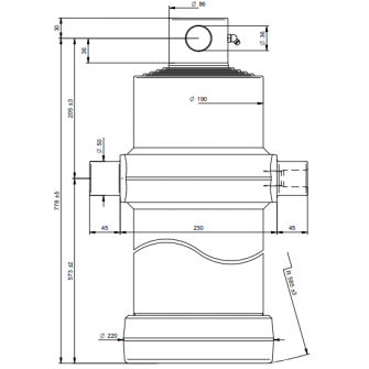 Teleskopski cilinder 5 stopenj 22 ton 2990 mm z luknjo 5011F
